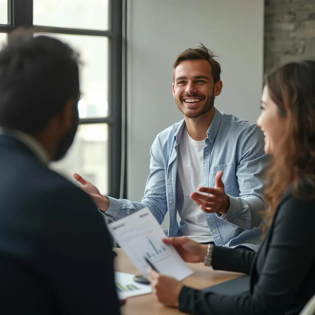 Consultor de InverPrep con cliente